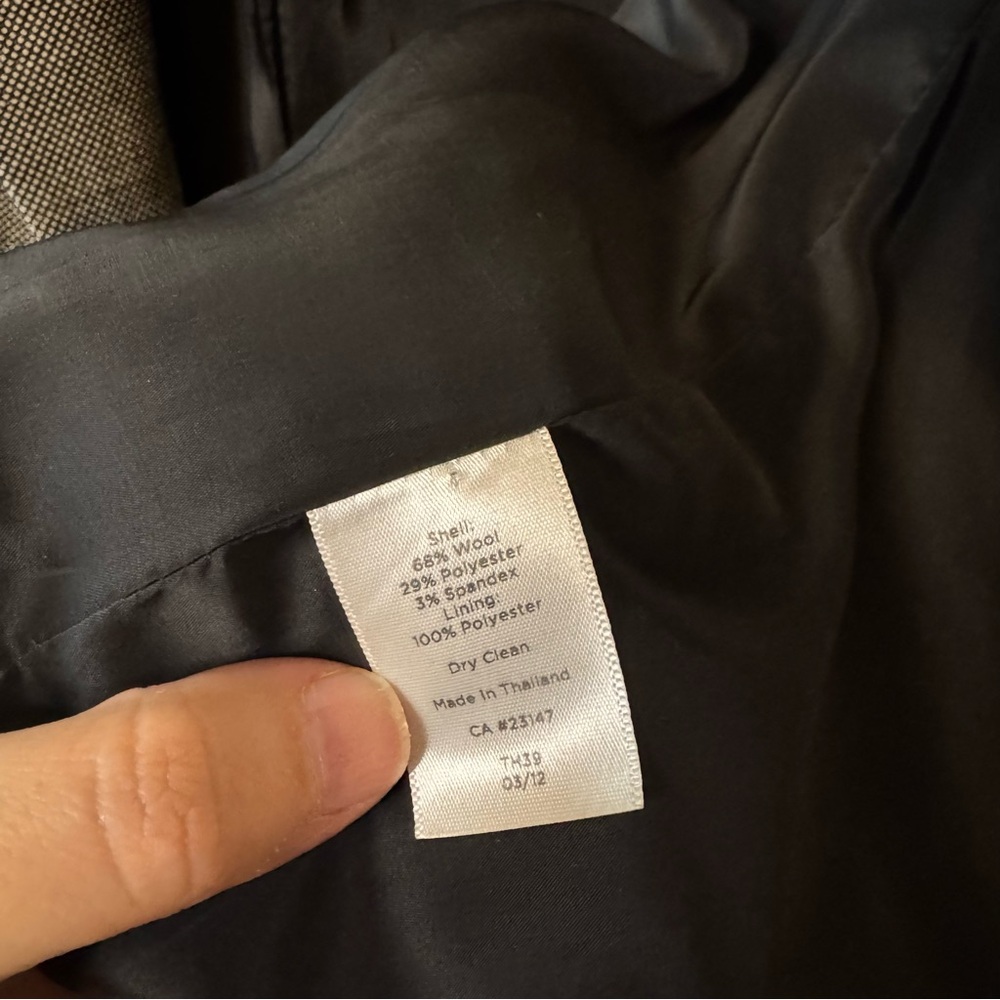 Talbots Gray Wool Blend One Button Closure Blazer… - image 11